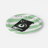 Niedliche Gitarrenrock- und Roll-Musikinstrumente Pappteller (Schrägansicht)