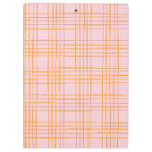 Niedliche Gitterlinien Muster Pastellrosa Personal Klemmbrett (Rückseite)