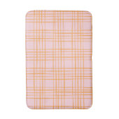 Niedliche Gitterlinien Muster Pastellrosa und Oran Badematte (Vorderseite Vertikal)