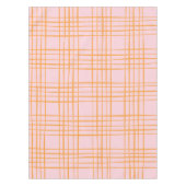 Niedliche Gitterlinien Muster Pastellrosa und Oran Tischdecke (Vorderseite)