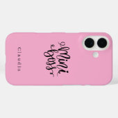 Niedliche Glamour Girly Pink "Mini Boss" Case-Mate iPhone Hülle (Rückseite (Horizontal))