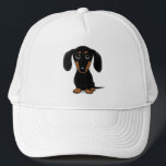 Niedliche, glatter Schwarz-Tan-Dackel Truckerkappe<br><div class="desc">Der perfekte Hut für Dackeln. Niedlicher Cartoon-Stil zeichnend von einer glatt beschichteten schwarzen und bräunlichen Dackel. Das ist ein tolles Geschenk für Hundefreunde der Dackel. Unisex Größe passt für die meisten Teens und Erwachsenen.</div>