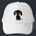 Niedliche, glatter Schwarz-Tan-Dackel Truckerkappe<br><div class="desc">Der perfekte Hut für Dackeln. Niedlicher Cartoon-Stil zeichnend von einer glatt beschichteten schwarzen und bräunlichen Dackel. Das ist ein tolles Geschenk für Hundefreunde der Dackel. Unisex Größe passt für die meisten Teens und Erwachsenen.</div>