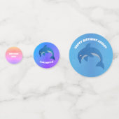 Niedliche Glitterblaue Delphine Purples Pinks Gebu Konfetti (Vorderseiten)