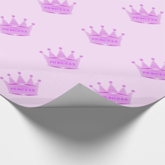 Niedliche Glitzer-Baby-Rosa-Kronprinzessin Geschenkpapier (Ecke)