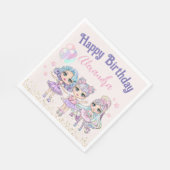 Niedliche Glitzer-Puppen-Geburtstagsparty Serviette (Ecke)