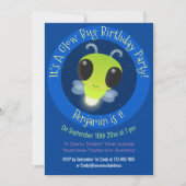 Niedliche Glow Bug Firefrefly Cartoon Abbildung Einladung (Vorderseite)