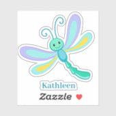 Niedliche, glücklich lächelnde lila aquamarine Lib Aufkleber (Blatt)