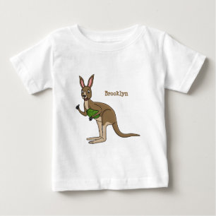 Niedliche glückliche australische Kangaroo-Abbildu Baby T-shirt