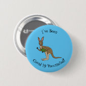 Niedliche glückliche australische Kangaroo-Abbildu Button (Vorne & Hinten)