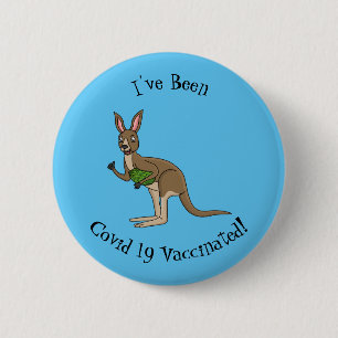 Niedliche glückliche australische Kangaroo-Abbildu Button