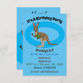 Niedliche glückliche australische Kangaroo-Abbildu Einladung (Vorne/Hinten)