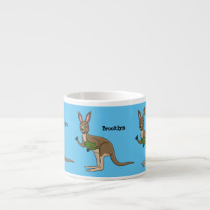 Niedliche glückliche australische Kangaroo-Abbildu Espressotasse
