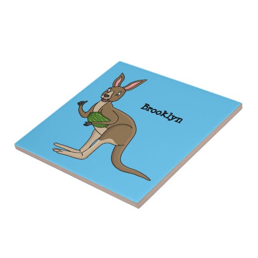 Niedliche glückliche australische Kangaroo-Abbildu Fliese (Seite)