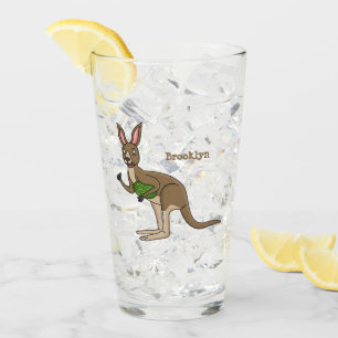 Niedliche glückliche australische Kangaroo-Abbildu Glas