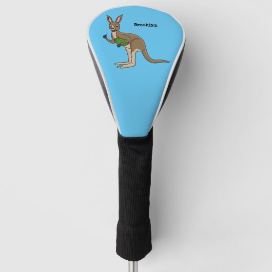 Niedliche glückliche australische Kangaroo-Abbildu Golf Headcover (Vorderseite)