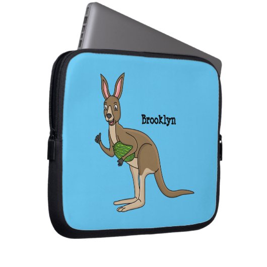 Niedliche glückliche australische Kangaroo-Abbildu Laptopschutzhülle (Vorne Rechts)