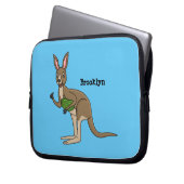 Niedliche glückliche australische Kangaroo-Abbildu Laptopschutzhülle (Vorderseite Links)