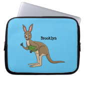 Niedliche glückliche australische Kangaroo-Abbildu Laptopschutzhülle (Vorderseite)