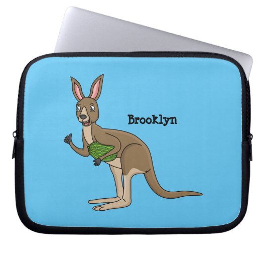 Niedliche glückliche australische Kangaroo-Abbildu Laptopschutzhülle (Vorderseite)