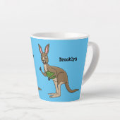 Niedliche glückliche australische Kangaroo-Abbildu Milchtasse (Rechte Ecke)