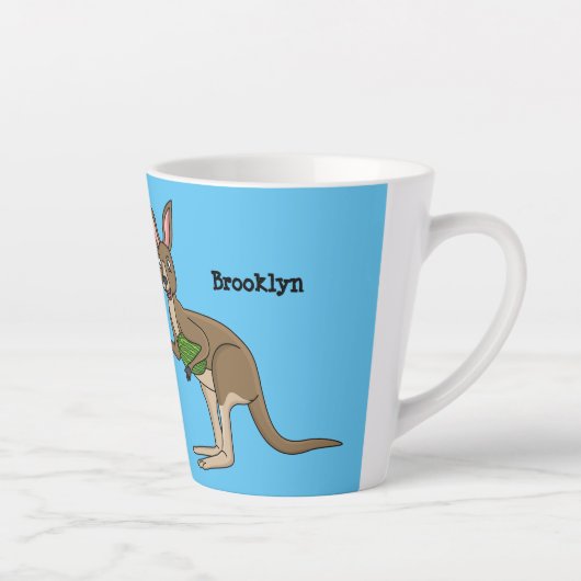 Niedliche glückliche australische Kangaroo-Abbildu Milchtasse (Rechts)