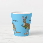 Niedliche glückliche australische Kangaroo-Abbildu Milchtasse (Vorderseite)