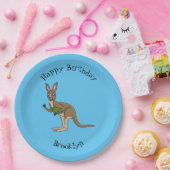 Niedliche glückliche australische Kangaroo-Abbildu Pappteller (Party)