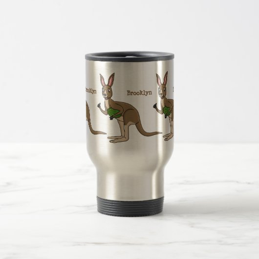 Niedliche glückliche australische Kangaroo-Abbildu Reisebecher (Mittel)