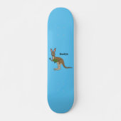 Niedliche glückliche australische Kangaroo-Abbildu Skateboard (Vorne)