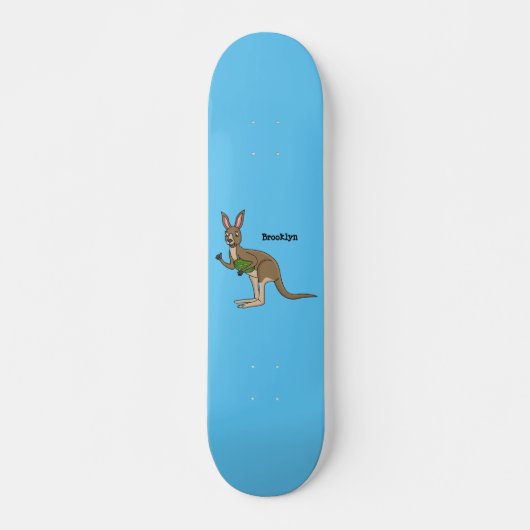 Niedliche glückliche australische Kangaroo-Abbildu Skateboard (Vorne)