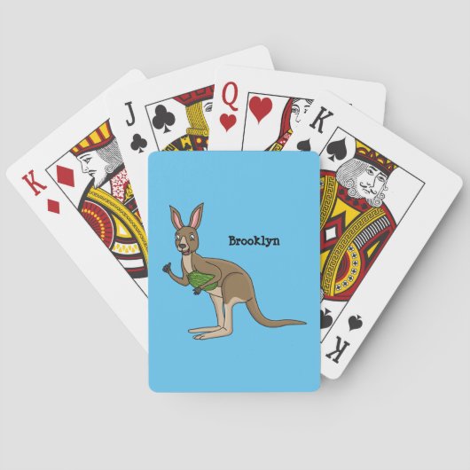 Niedliche glückliche australische Kangaroo-Abbildu Spielkarten (Rückseite)