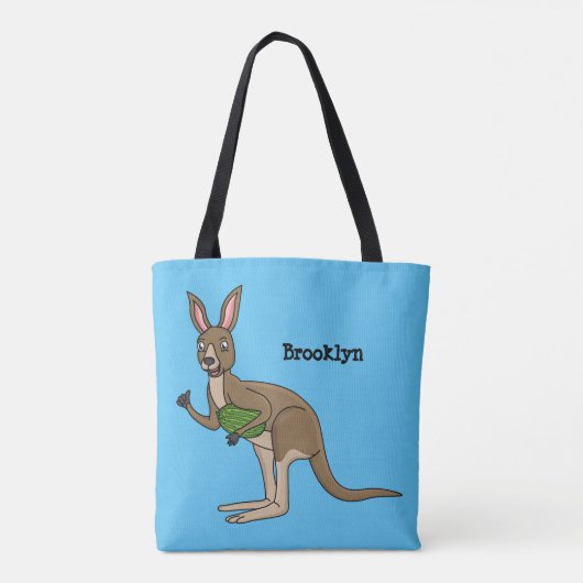 Niedliche glückliche australische Kangaroo-Abbildu Tasche (Rückseite)