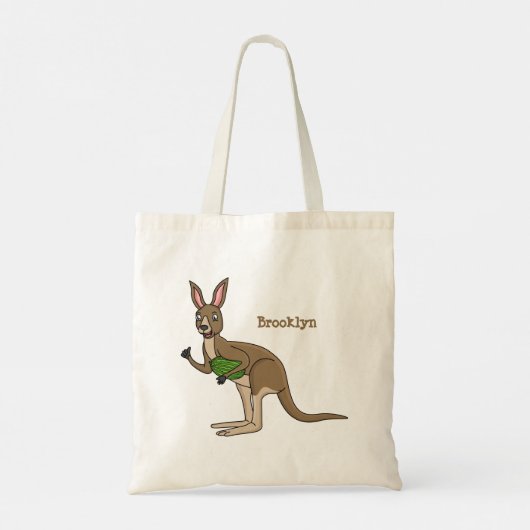 Niedliche glückliche australische Kangaroo-Abbildu Tragetasche (Rückseite)