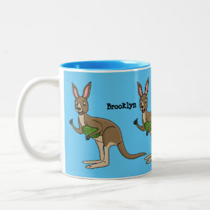 Niedliche glückliche australische Kangaroo-Abbildu Zweifarbige Tasse