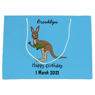 Niedliche glückliche australische Kangaroo-Illust Große Geschenktüte