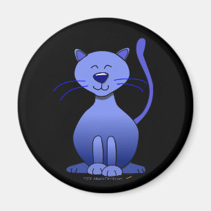 Niedliche glückliche blaue lächelnde Katze auf Magnet