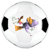 Niedliche glückliche Cartoon-Ente, die durch Blume Fußball (Gedreht)