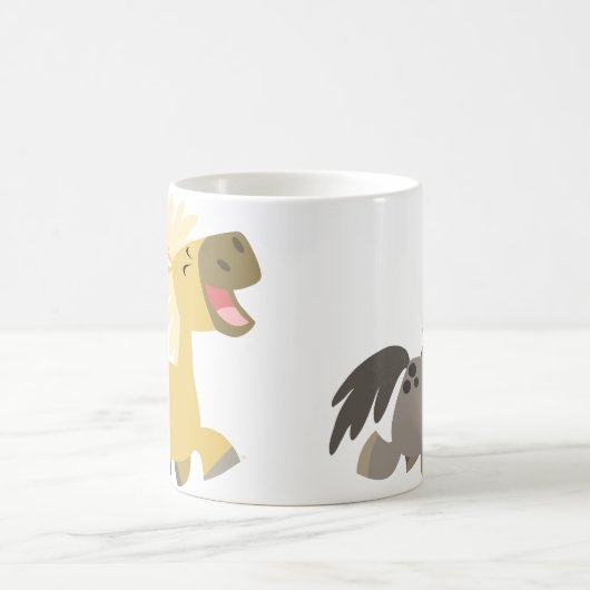 Niedliche glückliche Cartoon-Pony-Tasse Kaffeetasse (Mittel)