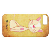 Niedliche glückliche Creme Farbkatze Personalisier Case-Mate iPhone Hülle (Rückseite (Horizontal))