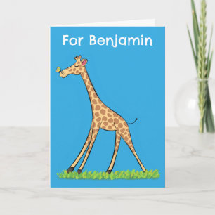 Niedliche glückliche Giraffe mit Schmetterling Car Karte