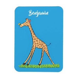 Niedliche glückliche Giraffe mit Schmetterling Car Magnet