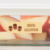 Niedliche glückliche Hörner singen Cartoon persona Etiketten (Befestigt)