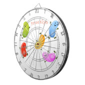 Niedliche glückliche Jellybohnen springende Cartoo Dartscheibe (Vorderseite rechts)