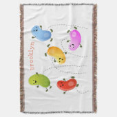 Niedliche glückliche Jellybohnen springende Cartoo Decke (Vorderseite Vertikal)