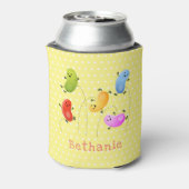 Niedliche glückliche Jellybohnen springende Cartoo Dosenkühler (Kanne Rückseite)