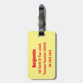 Niedliche glückliche Jellybohnen springende Cartoo Gepäckanhänger (Rückseite vertikal)