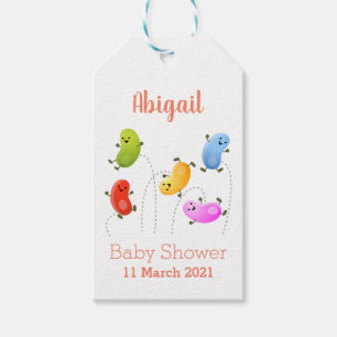 Niedliche glückliche Jellybohnen springende Cartoo Geschenkanhänger