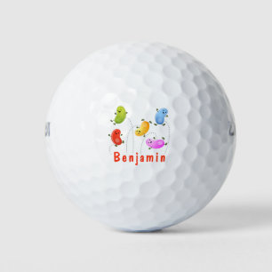 Niedliche glückliche Jellybohnen springende Cartoo Golfball