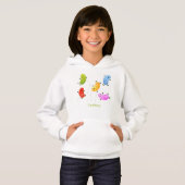 Niedliche glückliche Jellybohnen springende Cartoo Hoodie (Vorne ganz)